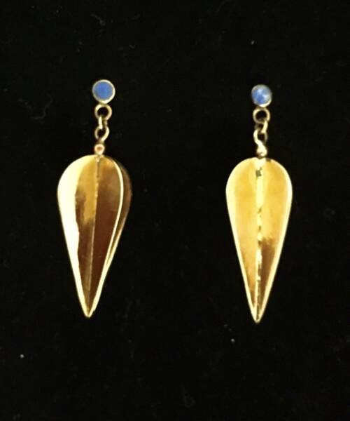 1980s Art Deco Leaf Drop Earrings – Blue Horizon