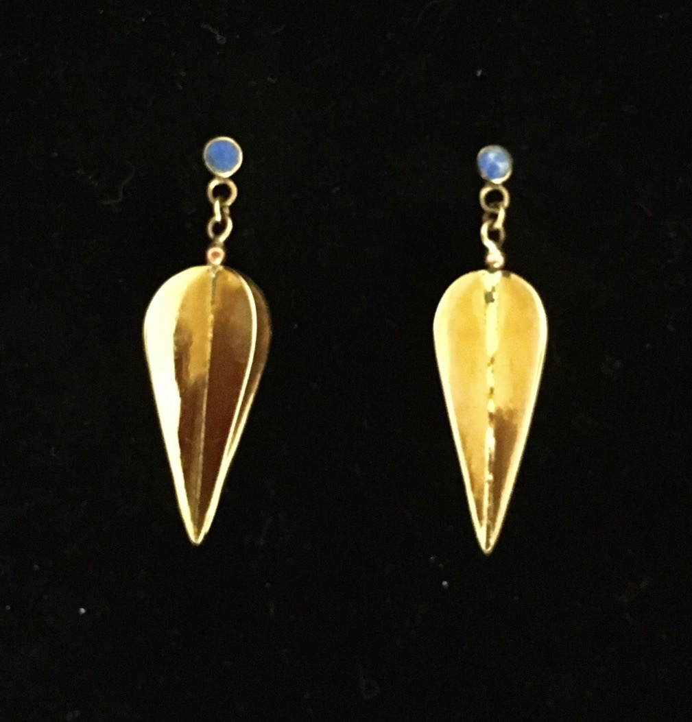 1980s Art Deco Leaf Drop Earrings – Blue Horizon