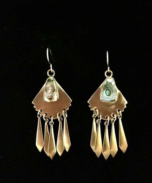 1980s Abalone Shell dangling Egyptian Revival Earrings