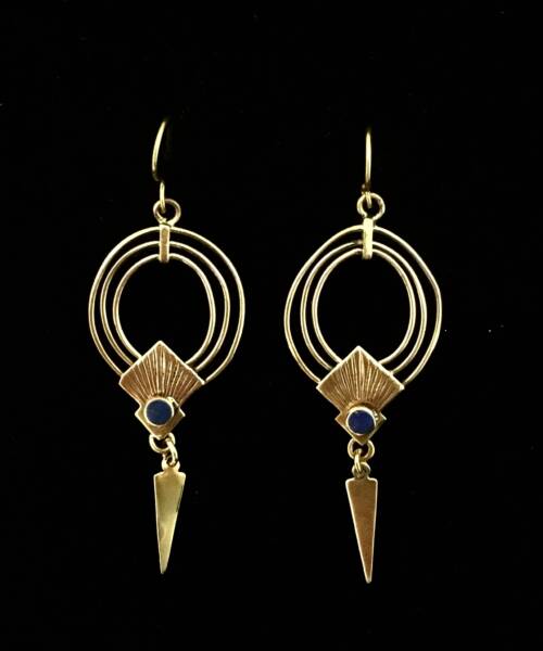 1980s Onyx Egyptian Revival Earrings