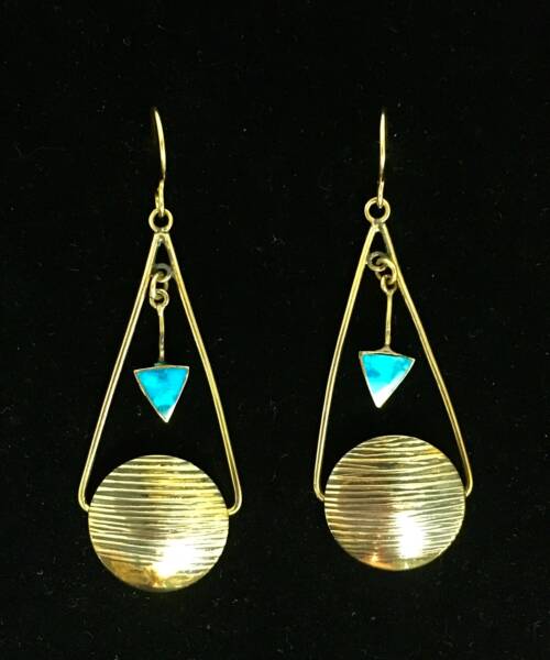 1980’s Vintage Turquoise Moon Earrings – Egyptian Revival